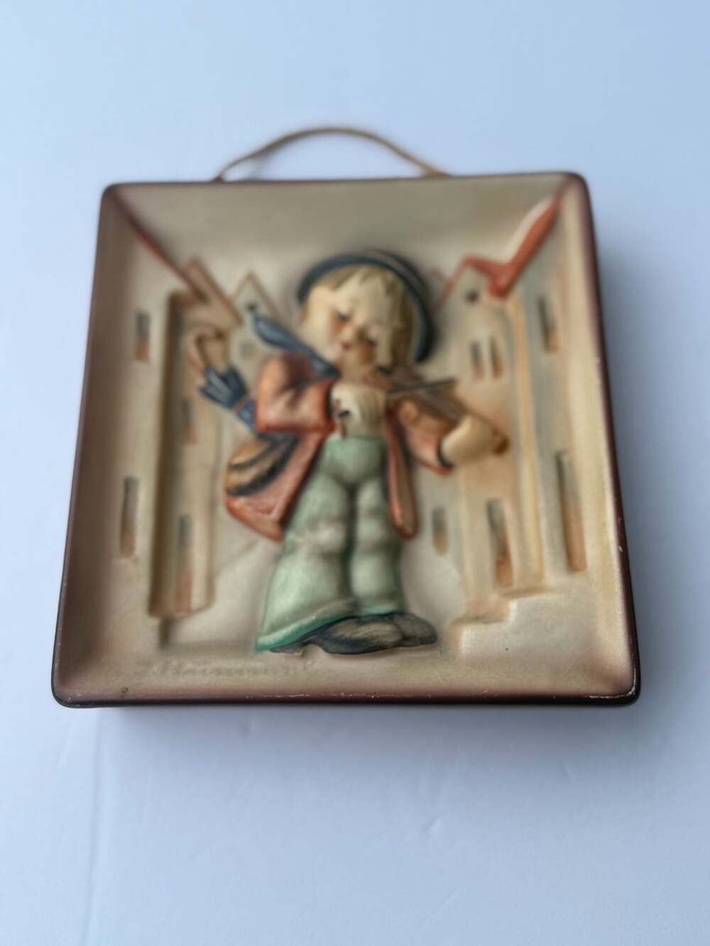 Vintage Hummel Goebel Porcelain Wall Plaque Violinist Boy